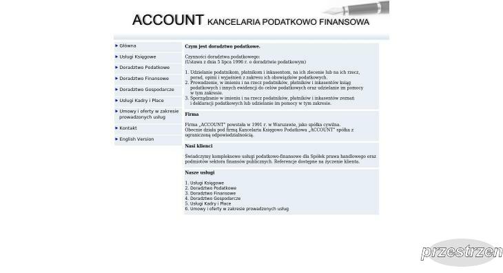 KANCELARIA KSIĘGOWO PODATKOWA ACCOUNT SP Z O O